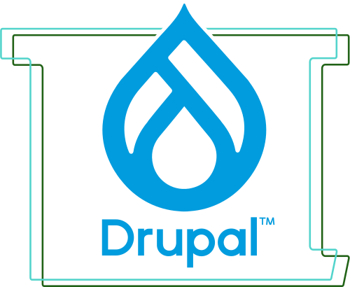 Drupal logo and wordmark