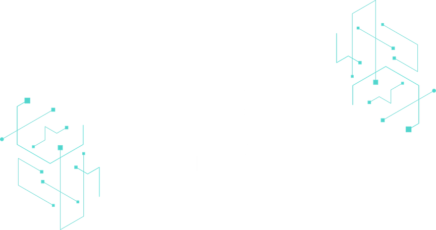The Greater London Authority logo in white, decorated with line art of angular lines and nodes