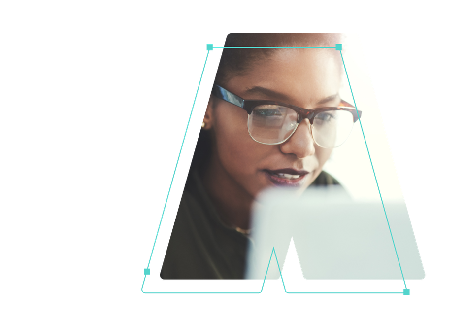 A stylized line art rendering of the letters AI inside a line art frame