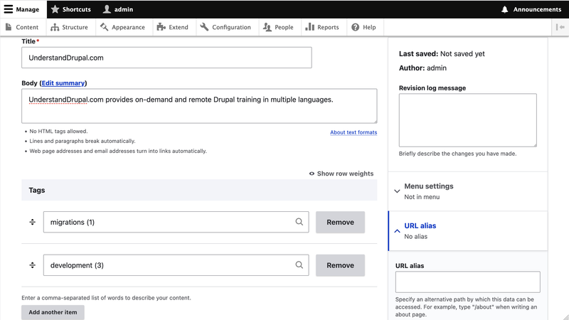 Add Content Page