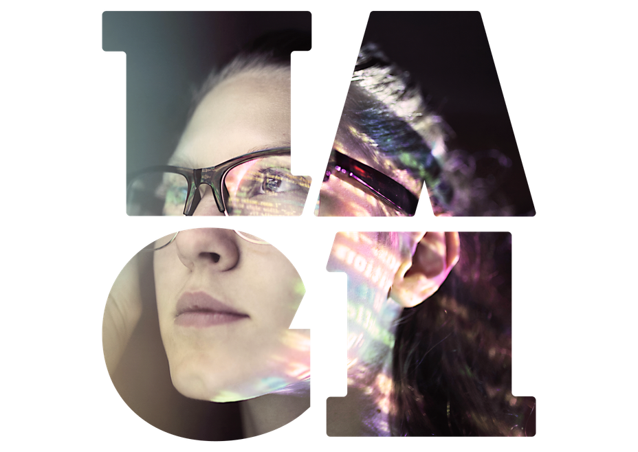 A woman's face masked by expanded T A G 1 characters.