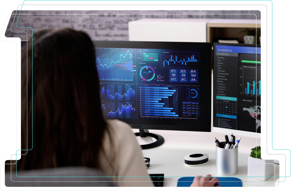 Woman working in front of a computer