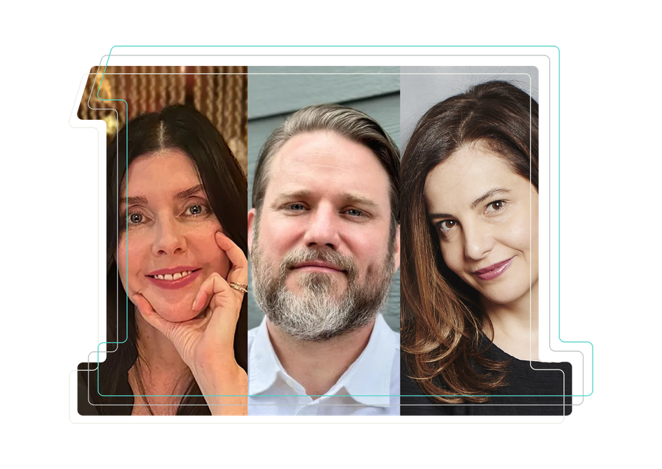 Picture of each of the three experience design team members.