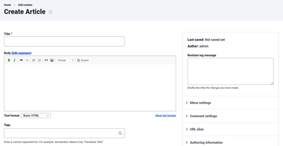 Claro: Drupal Node Add