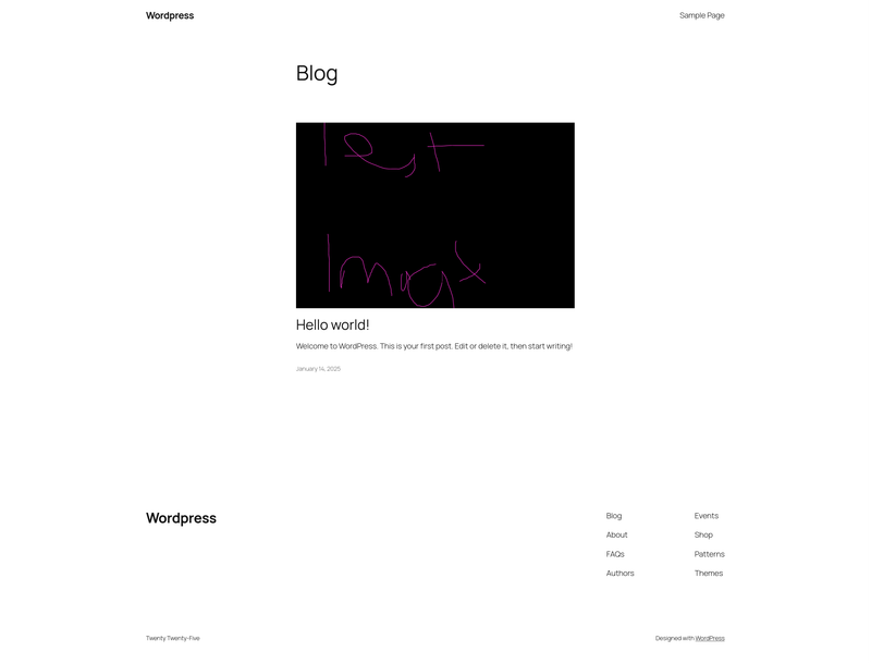 WordPress Front Page
