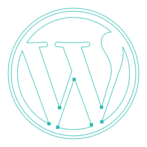 Outline of W for WordPress logo.